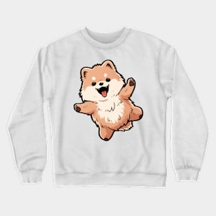 Cute Pomeranian Jumping Crewneck Sweatshirt